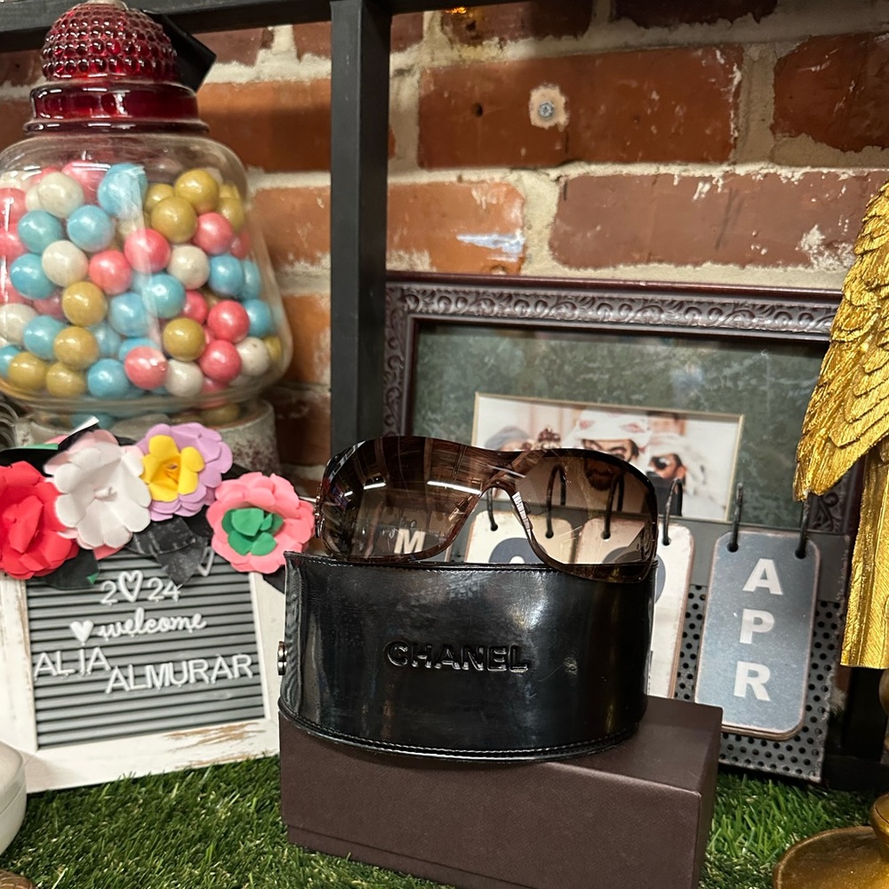 Chanel Camellia Flower Shield Sunglasses